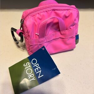 Open Story Pink Mini Bag. Hooks onto your bag